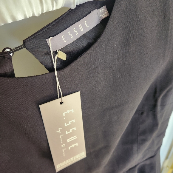 Romper - NWT dressy black short sleeve open back & zipper peplum shorts - Picture 16 of 17